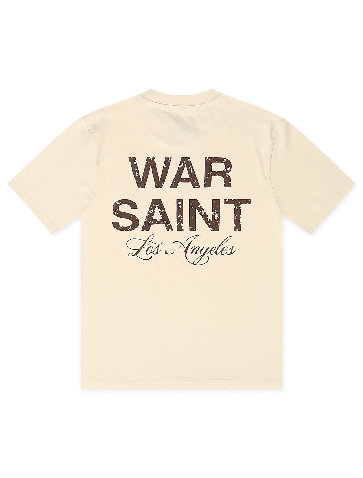 Warsaint LA Script Tee - Ecru/Brown